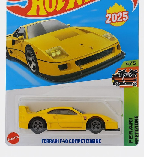HOT WHEELS PCASE FERRARIF40 COMPETIZIONE 4/5 DIE CAST TOY CAR 2025