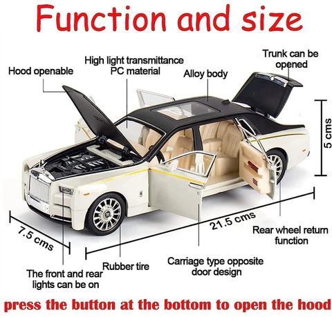 Rolls-Royce 創業記念メダル 1枚 ZUNBELLA 1:32 Scale Rolls Royce Metal Die Cast Car With Open Door