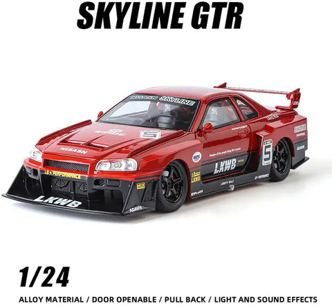 Just craft 1/24 Nissan GTR R34 Skyline LBWK Diecast Metal Racing