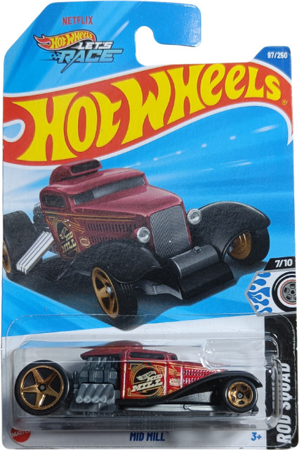 HOT WHEELS C4982 MID MILL 7/10 ROD SQUAD 97/250 DIE CAST TOY