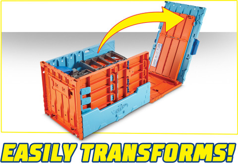 ミニカー Hot wheels race crate with 3 stunts HOT WHEELS Race Crate with 3 Stunts in 1 Set Portable Storage