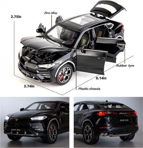 deoxy big Lamborghini Urus Model, Diecast Pull Back Car Toy Doors