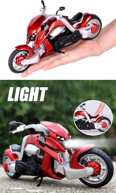 Magicwand Die-Cast Metal 1:12 Ghost Rider Motorcycle, Pull