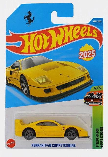 HOT WHEELS PCASE FERRARIF40 COMPETIZIONE 4/5 DIE CAST TOY CAR 2025