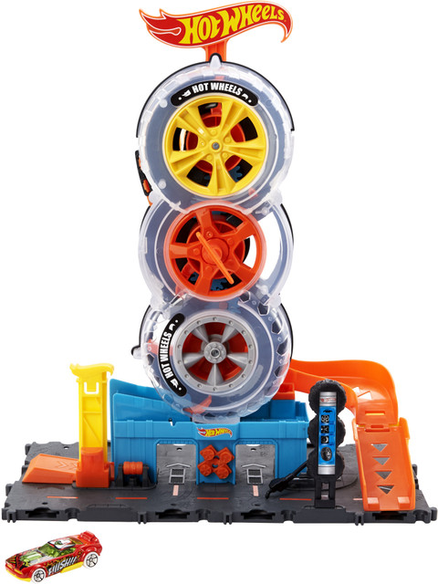 HOT WHEELS City Super Twist Tire Shop Playset City Super Twist