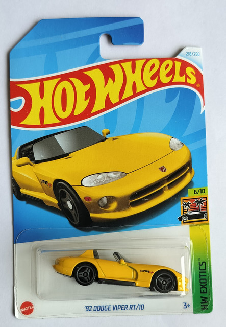 Viper RT/10 1:12 スケール ミニカー HOT WHEELS HW EXOTICS 6/10 92 DODGE VIPER RT/10 TOY CAR - HW