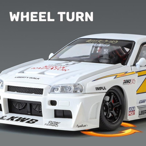 ARNIYAVALA 1:24 Nissan Skyline GTR-R34 S15 Diecast Model Metal