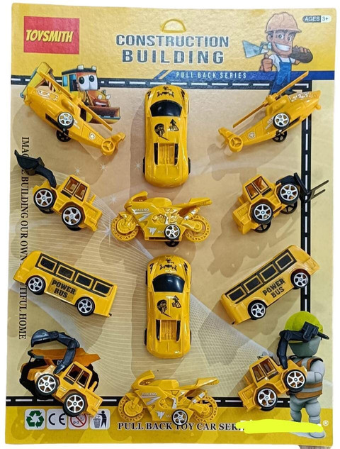 PRV TOYS construction Vehicle Toy Set Of 12 Cars Union Model Car