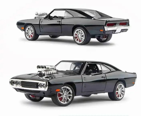 Galactic 1: 32 die-cast the fast and the furious alloy metal dodge charger  model classic cars toys for kids pull back with open able doors, engine