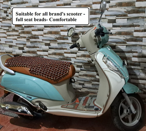 Q1 Beads Wooden Beads Scooter/Scooty Seat Cover for Long Rides - Main Image
