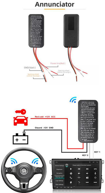AYW 10 Buttons Multi-function Wireless Steering Wheel Controller