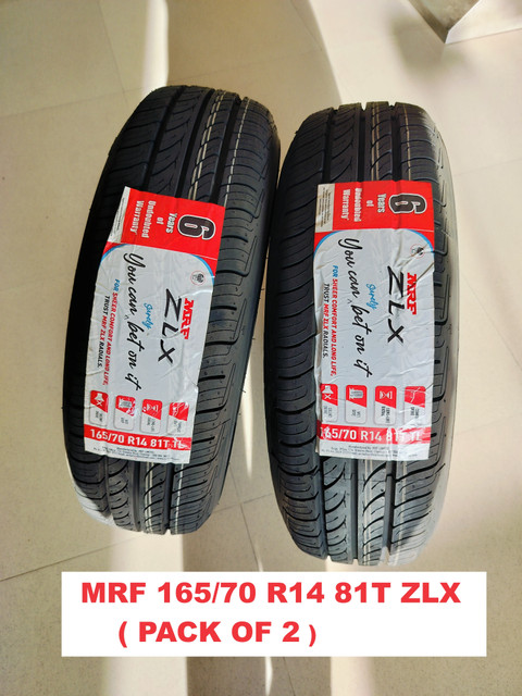 MRF 165/70 R14 81T ZLX ( PACK OF 2 ) LUXURY TYRE 4 Wheeler Tyre
