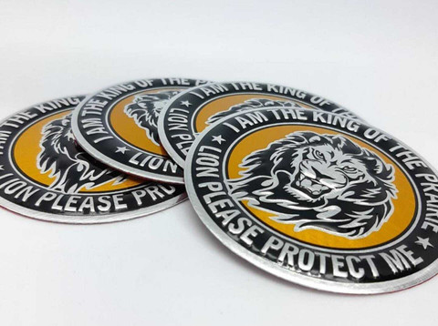 4-Pack 56mm Aluminum Wheel Center Hub Cap Badge Emblems – Self-Adhesive Decals