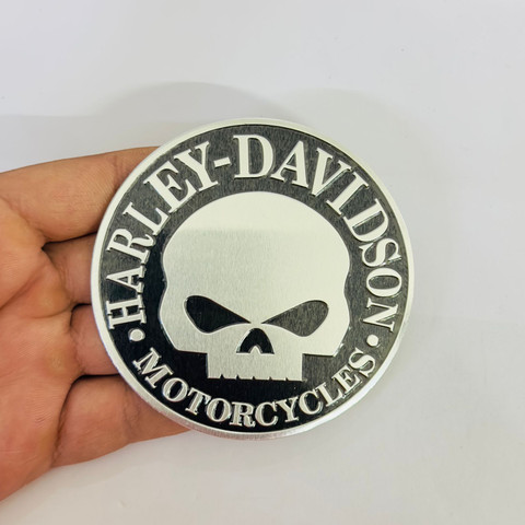 Auto MT Black Harley Davidson Metal Sticker (9cmx9cm) for Car