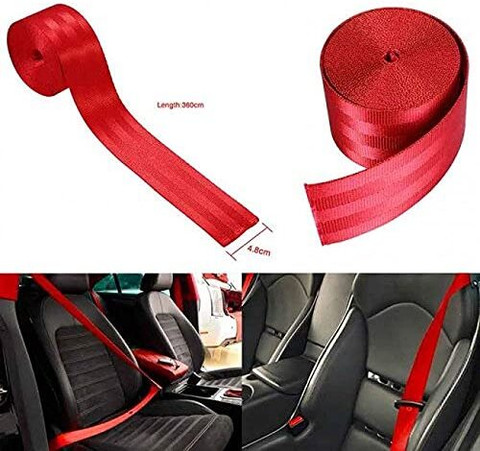 Auto MT Car RED Seat Belt Webbing Safety Strap Seat Lap