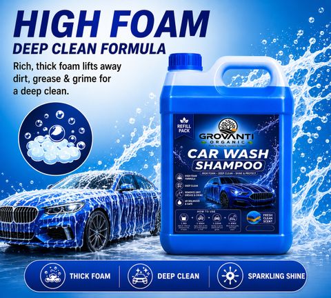 GROVANTI ORGANIC Heavy Foam Car Wash Shampoo | Safe on Paint & Gloss Finish Car Washing Liquid Car Washing Liquid (3000 ml) - Image 6