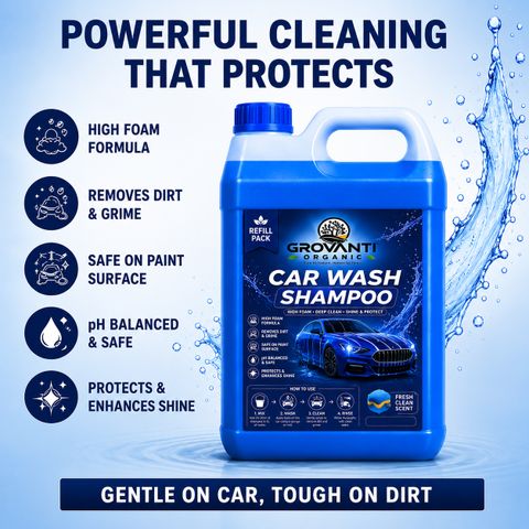 GROVANTI ORGANIC Heavy Foam Car Wash Shampoo | Safe on Paint & Gloss Finish Car Washing Liquid Car Washing Liquid (3000 ml) - Image 8
