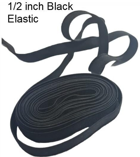 ZENITH 1/2 Half inch Wide Black Elastic for Tailoring