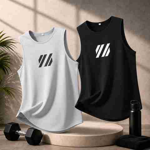 RMLKN Pack of 2 Men Printed Round Neck Polyester Grey, Black T-Shirt - Image 5