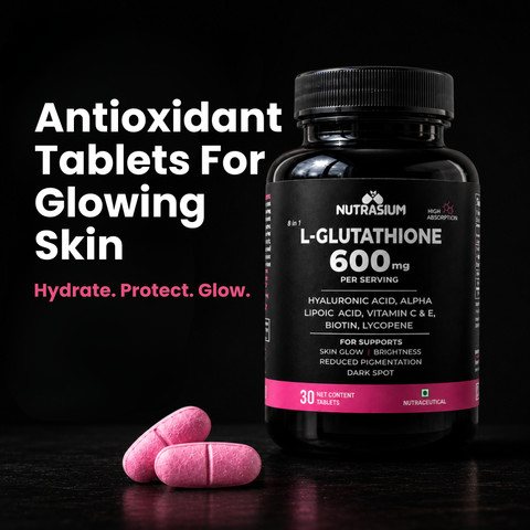 best glutathione supplement for skin whitening in india NUTRASIUM Glutathione 600 mg, For Skin Glow & Whitening, 8-Antioxidants  Blend Price in India