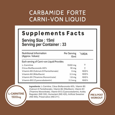 CARBAMIDE FORTE L-Carnitine Liquid 1500mg with L Carnitine & L-Tartrate |  Fat Loss Supplement Price in India - Buy CARBAMIDE FORTE L-Carnitine Liquid  1500mg with L Carnitine & L-Tartrate