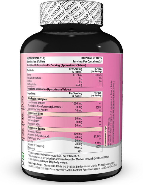 buy glutathione complex online NATURYZ High Potency L-Glutathione Complex For Radiant, Glowing & Elastic  Skin Price in India
