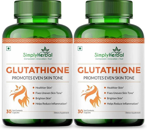 Simply Herbal L Glutathione capsules for Skin Brightening & Whitening with Vitamin C & E Price in India - Buy Simply Herbal L Glutathione capsules for Skin Brightening & Whitening with Vitamin Simply Herbal L Glutathione capsules for Skin Brightening & Whitening with Vitamin C & E Price in India - Buy Simply Herbal L Glutathione capsules for Skin Brightening & Whitening with Vitamin