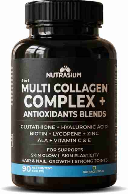 glutathione plus collagen NUTRASIUM Multi Collagen with Glutathione for Skin glow and hair growth  Price in India