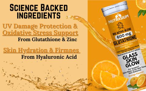 NUTRASIUM L-Glutathione 600 mg with hyaluronic acid for skin whitening and  glow Price in India