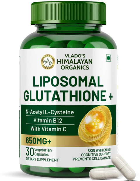 Vlado's Himalayan Organics Liposomal Glutathione 650 mg+ | Helps in Skin  Hydration & Glow Price in India - Buy Vlado's Himalayan Organics Liposomal  Glutathione 650 mg+