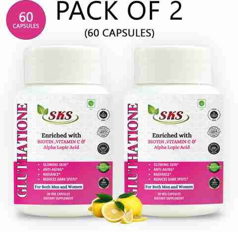 SKS BIOTECH Glutathione Skin Glow tablets with Vitamin C & Biotin (60  Tablets) Price in India - Buy SKS BIOTECH Glutathione Skin Glow tablets  with Vitamin C & Biotin (60 Tablets) online