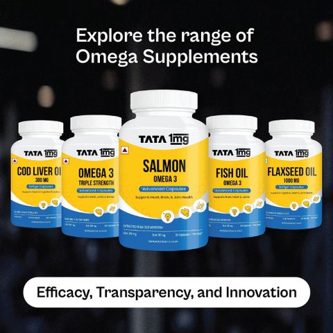 TATA 1mg Triple Strength Omega 3 Fish Oil | 560mg EPA & 400mg DHA High ...