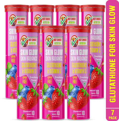 BEST CHOICE NUTRITION Glutathione Skin Glow Effervescent With Vitamin C  Strawberry Flavour, Sugar Free Price in India