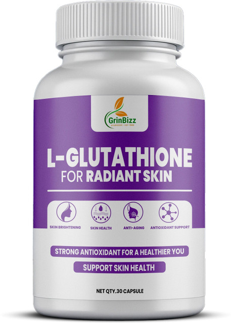 grinbizz L-Glutathione Capsule Helps Reducing Pimple, Clearance, Glowing Skin/Vitamin C Price in India