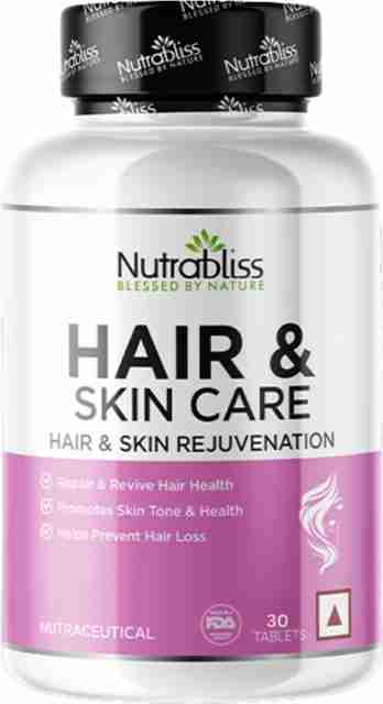 nutrabliss glutathione Hair & Skin Care with Biotin Collagen Peptides NAC Astaxanthin CoQ10 Price in India سيروم للوجه غير لزج Bye bye pimples! We Count:Dihexa (#60 ct)