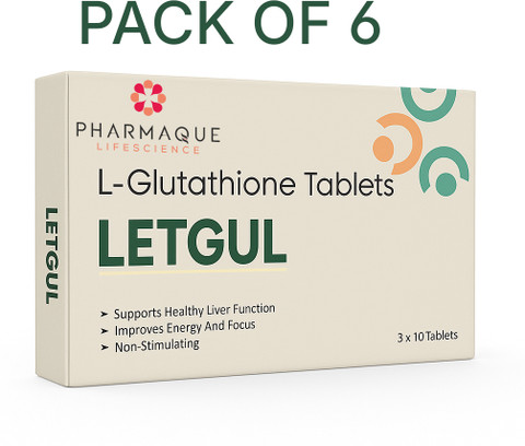 PHARMAQUE LIFESCIENCE Letgul L-Glutathione Tablets pack of 6 Price in India - Buy PHARMAQUE LIFESCIENCE Letgul L-Glutathione Tablets pack of 6 online at Flipkart.com PHARMAQUE LIFESCIENCE Letgul L-Glutathione Tablets pack of 6 Price in India - Buy PHARMAQUE LIFESCIENCE Letgul L-Glutathione Tablets pack of 6 online at Flipkart.com