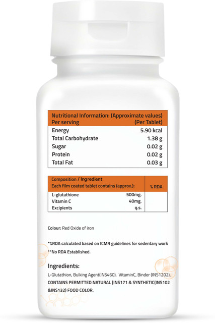 SALINE Glutathione Tablets for Radiant Skin |L-Glutathione  500000mcg&Vitamin C 40000mcg Price in India