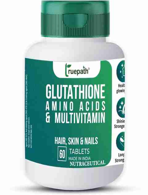 TRUEPATH Glutathione Amino Acids and Multivitamin Tablets for Hair Price in  India - Buy TRUEPATH Glutathione Amino Acids and Multivitamin Tablets for  Hair online at Flipkart.com