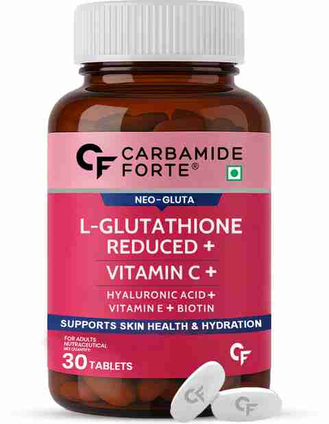 glutathione tablets india CARBAMIDE FORTE Japanese L 500 mg With Vitamin C, E, Hyaluronic Acid, Biotin Price in GHK-Cu Serum - peptyd best korean brightening serum Quantity:Pack of One (1)