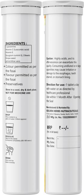 glutathione tablets dissolve in water CaptainFitness L-Glutathione effervescent vitamin-c tablet (orange#|Glowing skin|s.no.-(312# Price in India