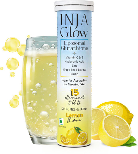 inja Glow Liposomal Glutathione + Vitamin C & E, 4x Effective - Lemon  Flavour Price in India - Buy inja Glow Liposomal Glutathione + Vitamin C &  E, 4x Effective - Lemon