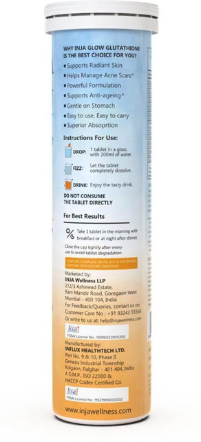 inja Glow Liposomal Glutathione + Vitamin C & E, 4x Effective - Orange  Flavour Price in India - Buy inja Glow Liposomal Glutathione + Vitamin C &  E, 4x Effective - Orange