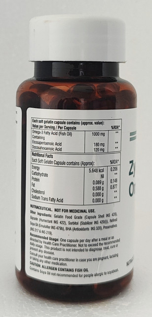 VITAPLUS Zydus Omega 3 Fatty Acid Fish Oil 1000 mg EPA DHA Brain