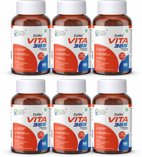 FYTIKA Vita 365, 3 in 1 Multivitamin (Pack of 6 )- 360 Tablets
