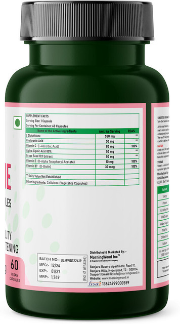 MorningWood L Glutathione Tablets 800mg with Vitamin For Healthy,  Brightening & Radiant Skin Price in India - Buy MorningWood L Glutathione  Tablets 800mg with Vitamin For Healthy, Brightening & Radiant Skin online