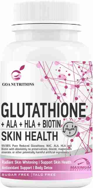 GOA NUTRITIONS Glutathione Tablets 1000mg For Skin, Face, and Hair For  Women- 30 Tablet Price in India