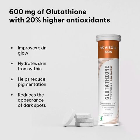 hk vitals Glutathione Skin Glow Effervescent Tablets With Mixed Flavor Price in India