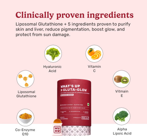 What's Up Wellness Gluta-Glow Gummies | Brighten Skin, Reduce Dark Spots |  For Men & Women | Price in India - Buy What's Up Wellness Gluta-Glow Gummies 