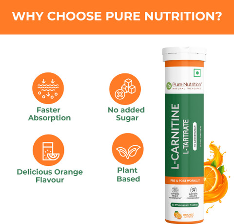 l carnitine effervescent tablets Pure Nutrition L-Carnitine L-Tartrate Effervescent Tablets – Orange Flavour  Price in India