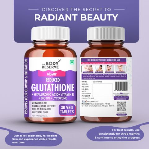 best liposomal.glutathione THE BODY RESERVE Japanese L-Glutathione Tablets 500mg for Skin Glow, Clear  & Youthful Skin 30 Tab Price in India
